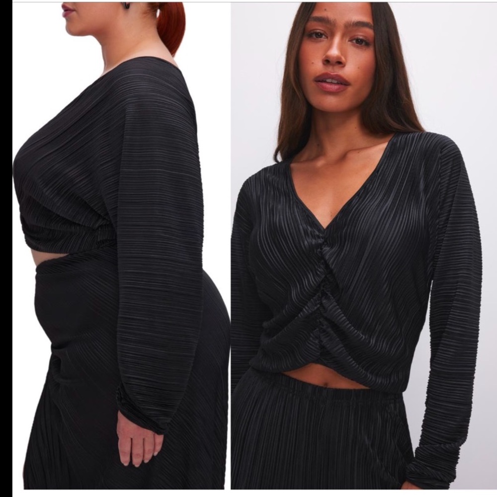 Good American Always Fits Plissé Ruched Тор